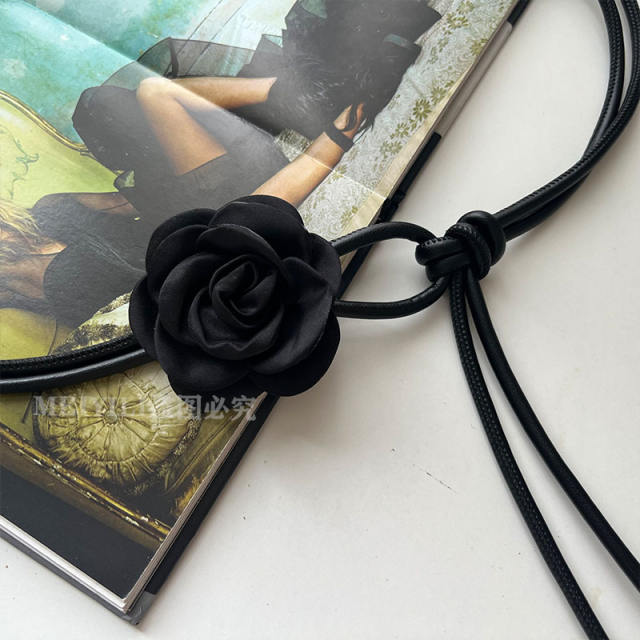 Women's Leather Rope Thin Decoration dress Tight Waist Matching Skirt Summer New High-end Waist Chain Long Small Belt