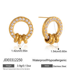 Diamond circle stainless steel earrings collection