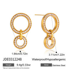 Diamond circle stainless steel earrings collection