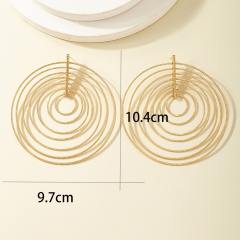 Big size multi layer circle alloy earrings for women