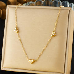 Dainty multi pendant stainless steel necklace