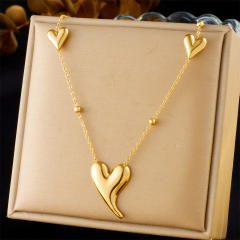 Dainty multi pendant stainless steel necklace