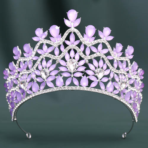 Luxury Crystal Large Crown Elegant Bridal Tiara Retro Baroque Style Dress Crown