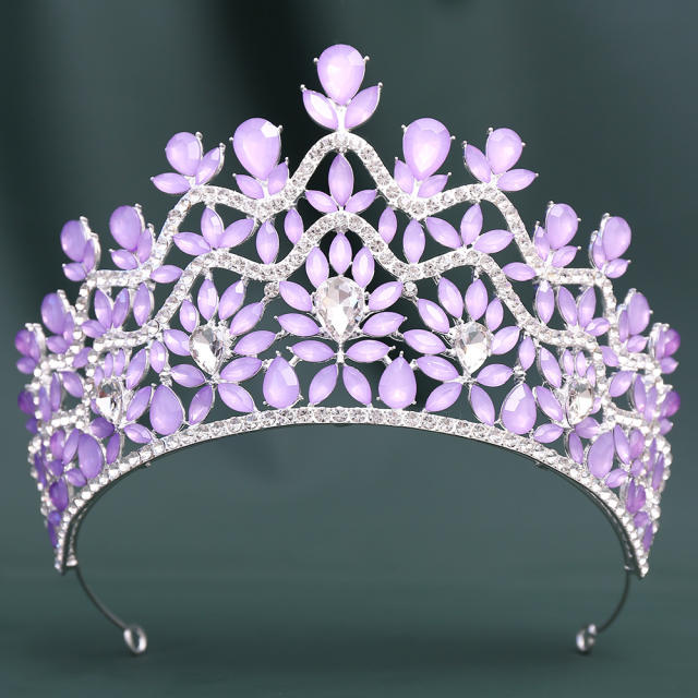 Luxury Crystal Large Crown Elegant Bridal Tiara Retro Baroque Style Dress Crown