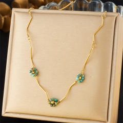 Dainty multi pendant stainless steel necklace