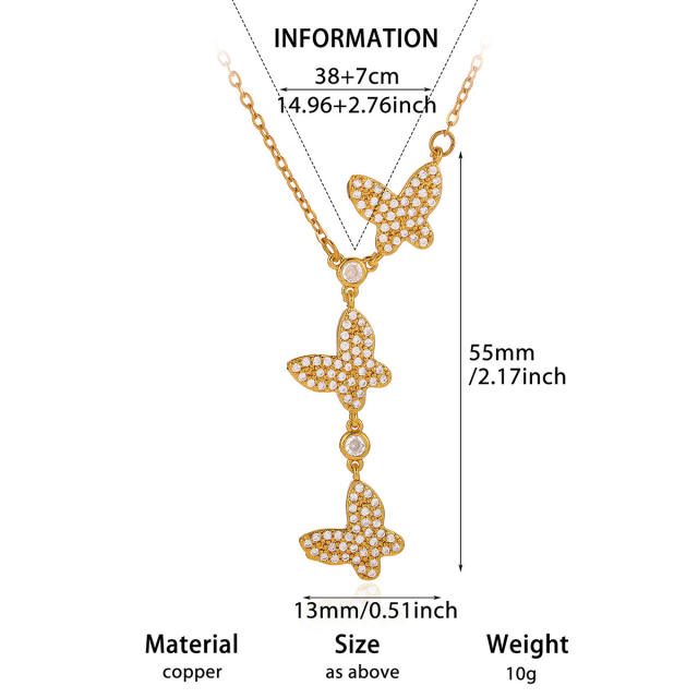 Dainty diamond flower heart cross pendant real gold plated necklace