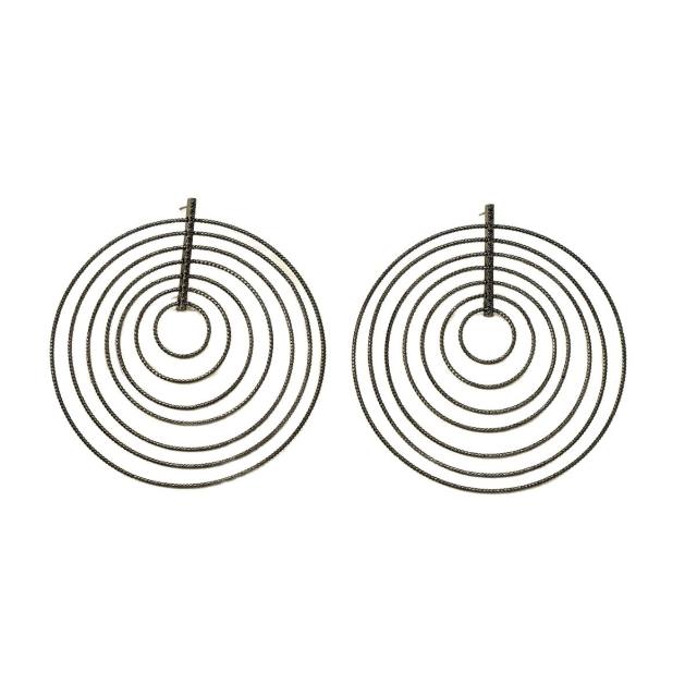 Big size multi layer circle alloy earrings for women