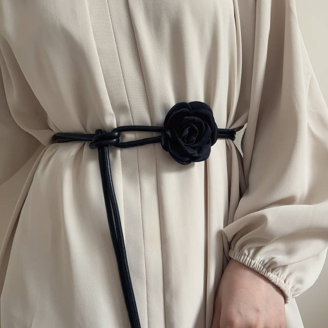 Women's Leather Rope Thin Decoration dress Tight Waist Matching Skirt Summer New High-end Waist Chain Long Small Belt
