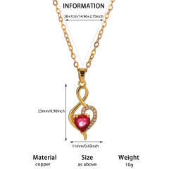 Dainty diamond flower heart cross pendant real gold plated necklace