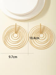 Big size multi layer circle alloy earrings for women