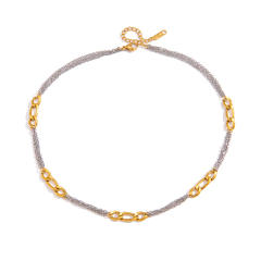 Mix color stainless steel necklace chain necklace