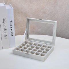 Exquisite flannel storage box transparent jewelry box home jewelry jewelry watch earrings ring