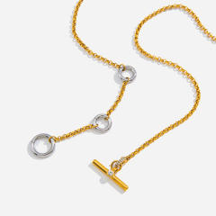 Elegant mix color stainless steel necklace long necklace lariet necklace