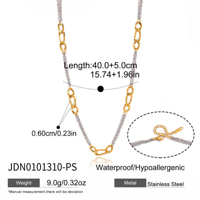 Mix color stainless steel necklace chain necklace