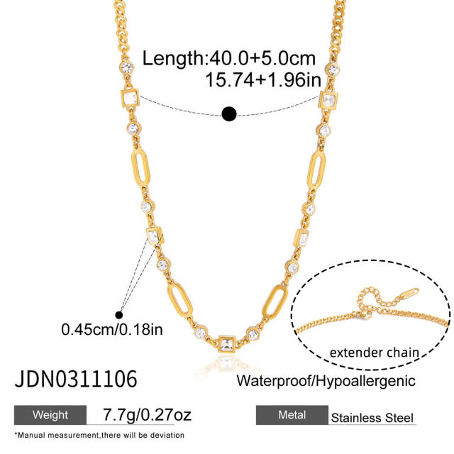 Elegant mix color stainless steel necklace long necklace lariet necklace