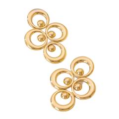 Exaggerated big size geometric circle metal earrings