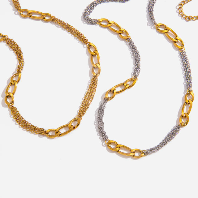 Mix color stainless steel necklace chain necklace