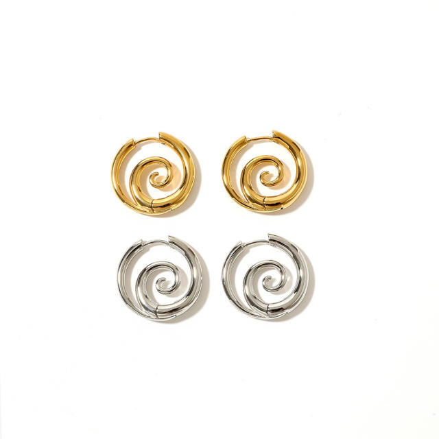 Stainless Steel Earrings Snail hoop earrings for women