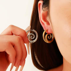 Stainless Steel Earrings Snail hoop earrings for women