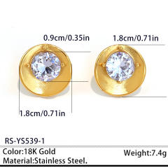 Geometric square drop shape crystal stainless steel earrings