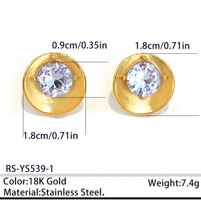Geometric square drop shape crystal stainless steel earrings