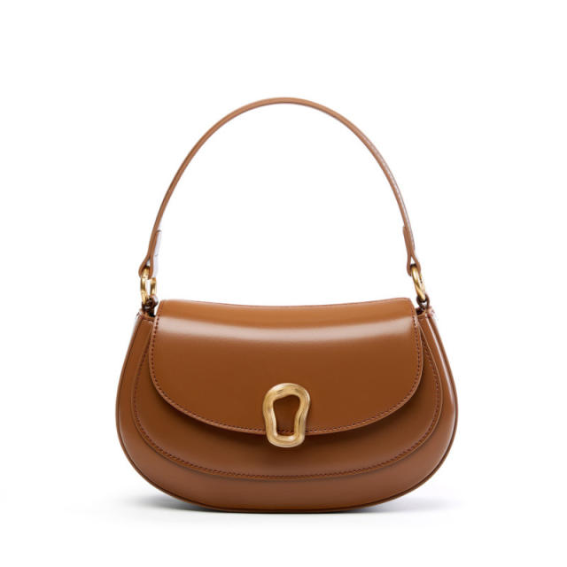 Red Saddle Bag Crossbody Genuine Leather Women's Small Tote Bag