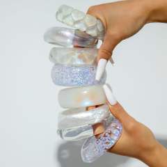 Fashionable Translucent Resin Glitter Diamond Bracelet Simple Pearlescent Exaggerated Bracelet