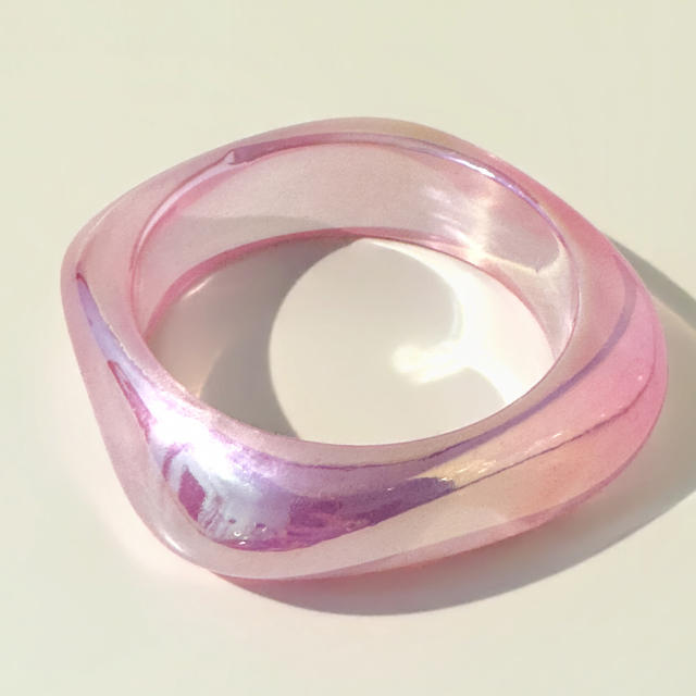 Pink Water Ripple Round Resin Bracelet Simple Ins Glitter Peach Heart Hand Jewelry