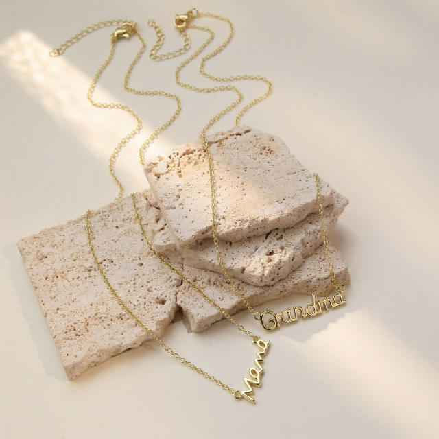 Mother's Day Hot-Selling Copper-Plated 18K Mom/Mama/Love Necklace