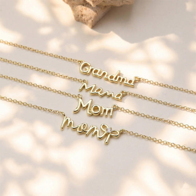 Mother's Day Hot-Selling Copper-Plated 18K Mom/Mama/Love Necklace