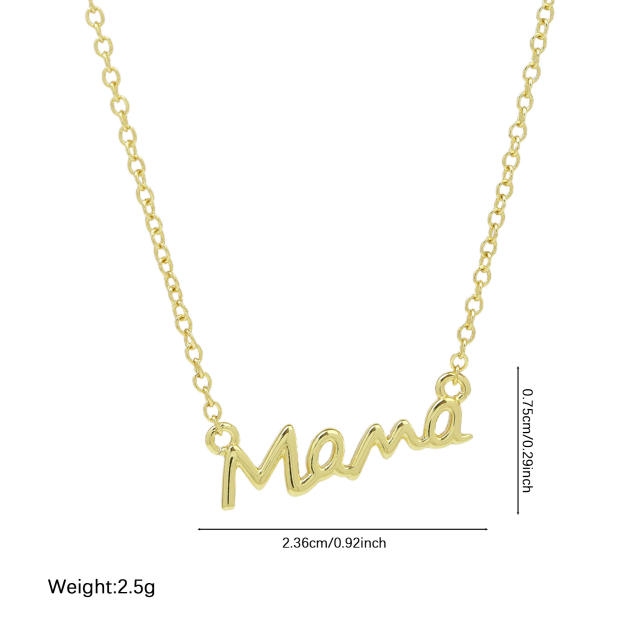Mother's Day Hot-Selling Copper-Plated 18K Mom/Mama/Love Necklace