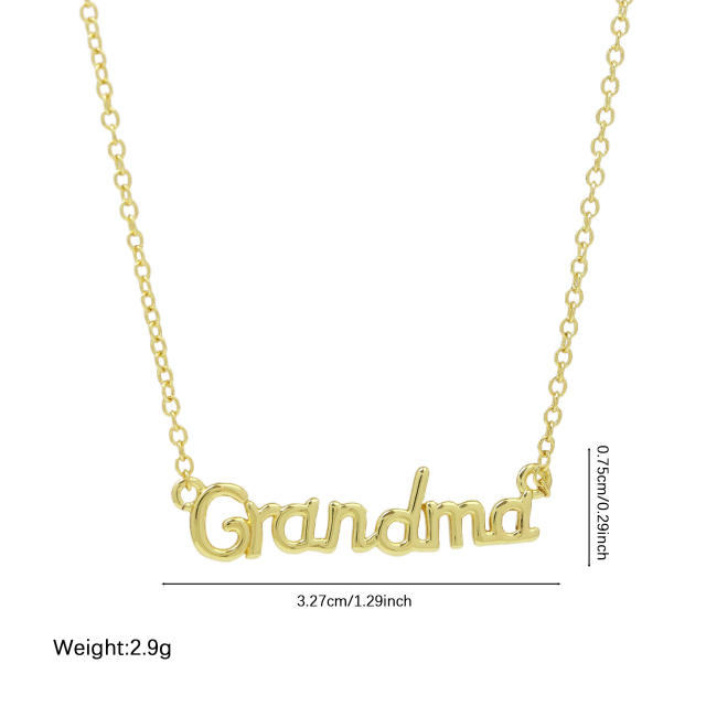 Mother's Day Hot-Selling Copper-Plated 18K Mom/Mama/Love Necklace
