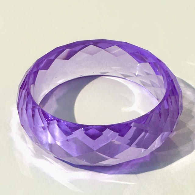 Simple Translucent Phantom Gentle Purple Bracelet Fashionable Laser Resin Exaggerated Hand Jewelry