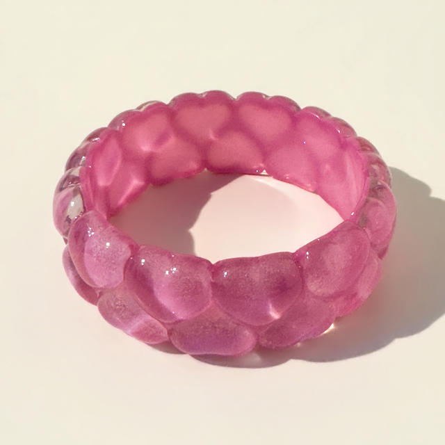 Macaron-Colored Glitter Heart Bracelet Heart-Shaped Rainbow-Colored Glitter Exaggerated bangle