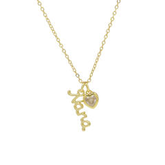 Creative birthstone heart pendant mama letter pendant copper necklace