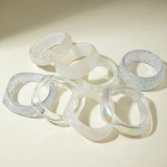 Fashionable Translucent Resin Glitter Diamond Bracelet Simple Pearlescent Exaggerated Bracelet