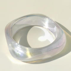 Fashionable Translucent Resin Glitter Diamond Bracelet Simple Pearlescent Exaggerated Bracelet