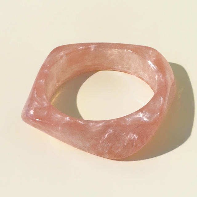 Pink Water Ripple Round Resin Bracelet Simple Ins Glitter Peach Heart Hand Jewelry