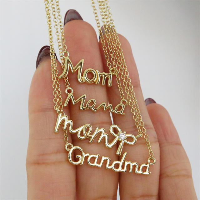 Mother's Day Hot-Selling Copper-Plated 18K Mom/Mama/Love Necklace