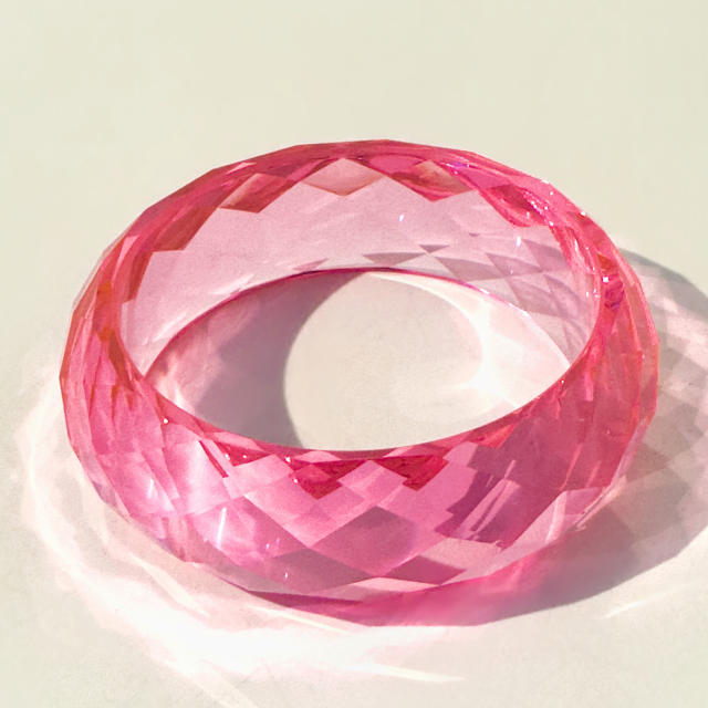 Pink Water Ripple Round Resin Bracelet Simple Ins Glitter Peach Heart Hand Jewelry