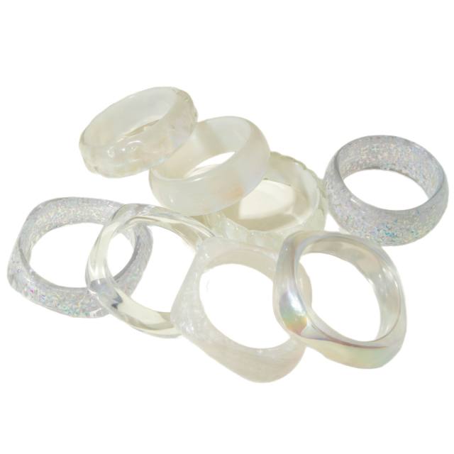 Fashionable Translucent Resin Glitter Diamond Bracelet Simple Pearlescent Exaggerated Bracelet