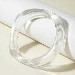 Fashionable Translucent Resin Glitter Diamond Bracelet Simple Pearlescent Exaggerated Bracelet