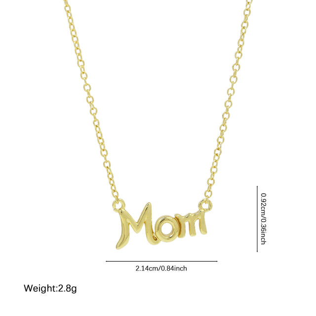 Mother's Day Hot-Selling Copper-Plated 18K Mom/Mama/Love Necklace