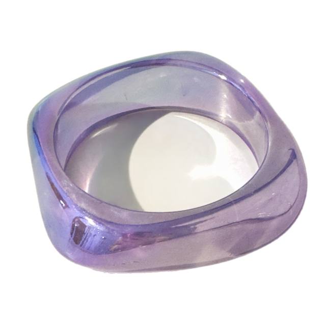 Macaron-Colored Wide-Edge Resin Laser Bracelet Geometric Irregular Bracelet