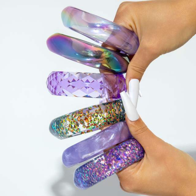 Simple Translucent Phantom Gentle Purple Bracelet Fashionable Laser Resin Exaggerated Hand Jewelry
