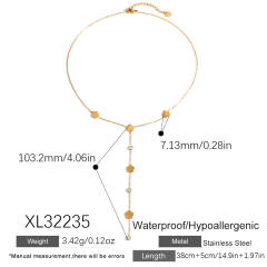 Stainless Steel Necklace for Women Non-Fading Flower Design long necklace
