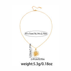 Holiday sun pendant stainless steel necklace