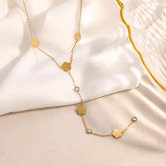 Stainless Steel Necklace for Women Non-Fading Flower Design long necklace