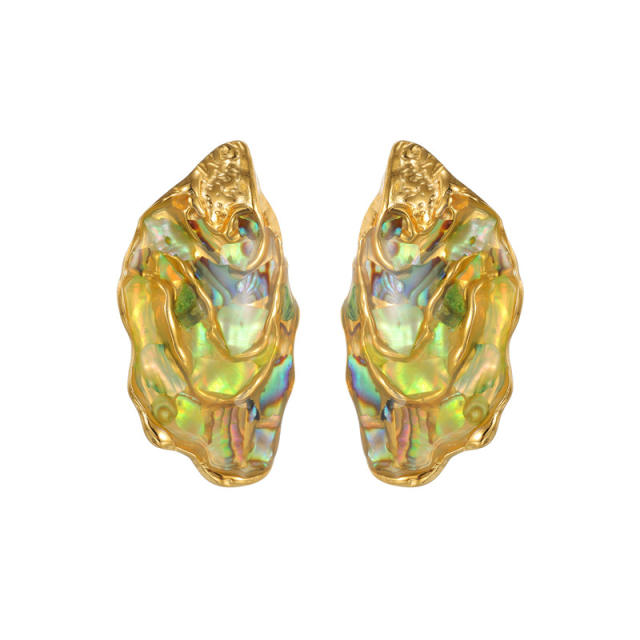 Unique design Abalone stainless steel earrings