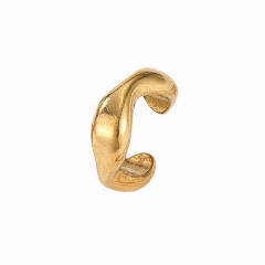 18KG cubic zircon inlaid stainless steel ear cuff earrings